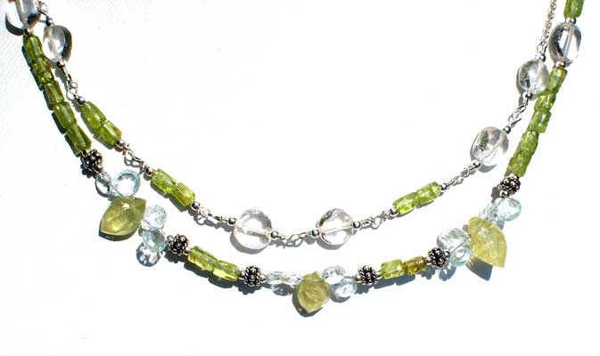 'Sunlit Fern' Double Strand Necklace