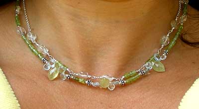 'Sunlit Fern' Double Strand Necklace