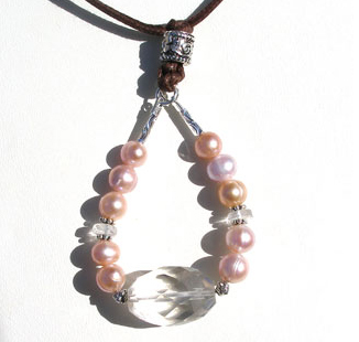 Pink Pearl Elegance Mothering Rocks (TM) Nursing Necklace