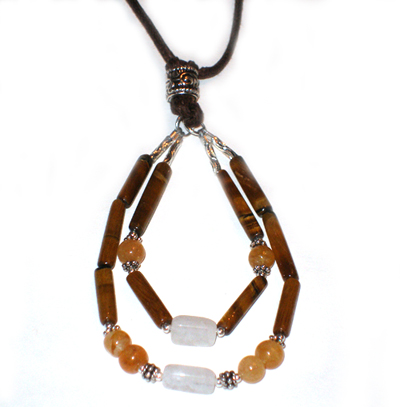 Twinkling Tiger Eye Mothering Rocks Nursing Necklace-
