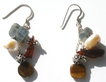 Funky Chunky Pearly Blues Earrings