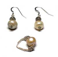Pearl Ring and Earrings Set