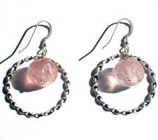 Rose Quartz Eco-Bling Earrings Set - 2 pairs of earrings