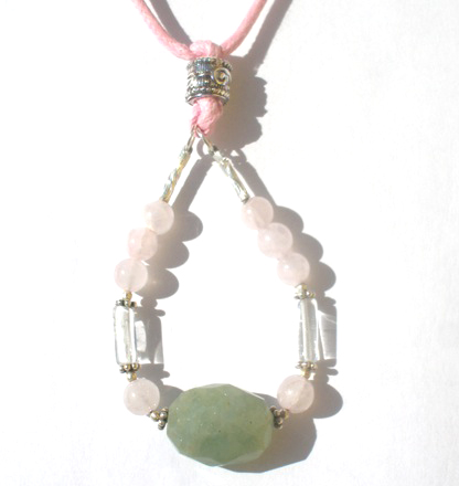 Rosey Mothering Rocks Nursing Necklace-nursing necklace, rose quartz, aquamarine, mother's jewelry